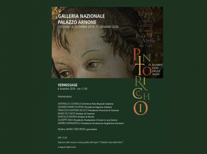 Inedito capolavoro del Pinturicchio a Cosenza: a Palazzo Arnone in mostra "Il Bambin Gesù delle mani"