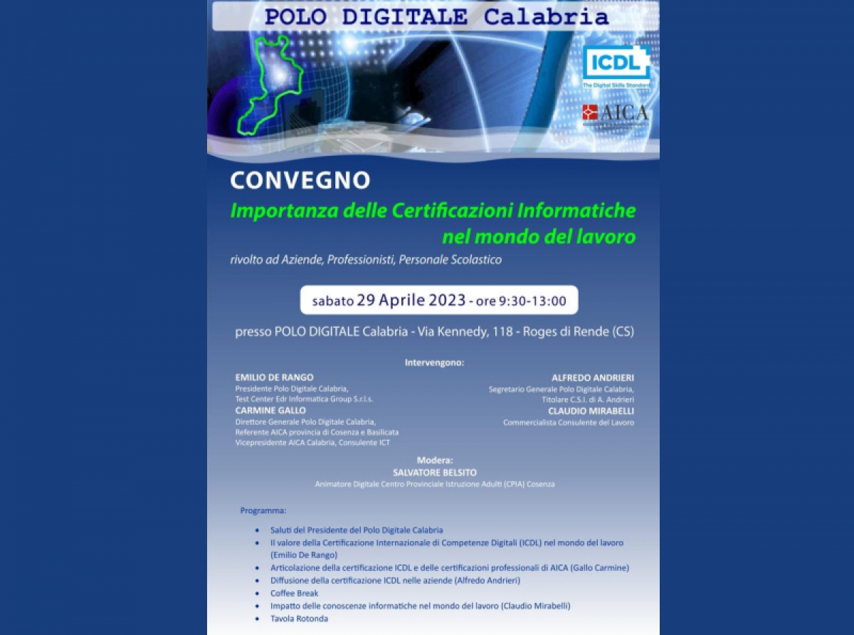 Convegno: “Importanza delle certificazioni informatiche nel mondo del lavoro”